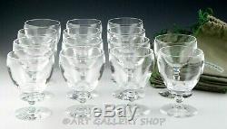 Steuben Crystal 5-1/4 WINE WATER GOBLETS GLASSES #6268 Set of 14 with Pouch Bags