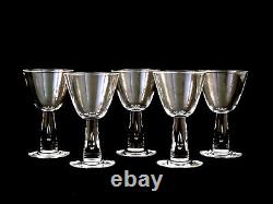 Steuben Crystal #7980 Teardrop Wine Glasses Vintage Set of 5