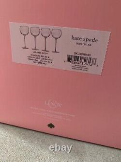 Stunning Nib Set Of 8 Kate Spade Lenox Crystal Larabee Dot Balloon Wine Glasses