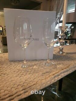 Swarovski Crystal Studded Wine Glass Set of 4 New In Box