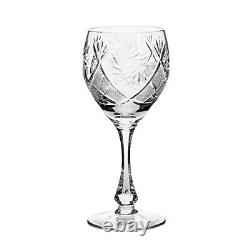 TM6874, Set of 6 Neman Glassworks, 10-Oz Hand Made Russian Crystal Wine Glasses