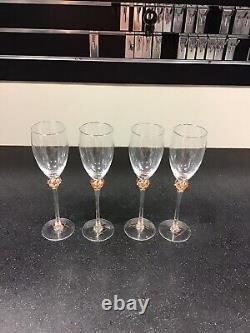 Tamara Childs Copper Zig Zag Wine Glass Set of 4 NEW in Box