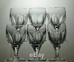 Thomas Webb Crystal Yacht Cut Claret Wine Glasses Set Of 6 4 7/8 Tall