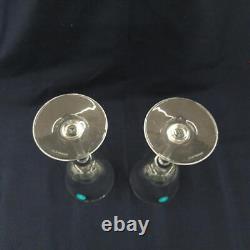 Tiffany & Co. Clear Glass Champagne Pair Set Wine Glasses With Box Authentic