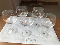 Tiffany Red Wine Glasses Set Of 5 Triangular 3 Ridge Stem