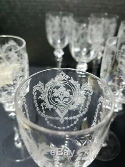 Tiffin 15074-3 8 Wine Cordials 3 Oz set of 8 elegant etched fancy stem