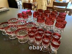 Tiffin Franciscan 1950s Kings Crown Thumbprint Ruby Red Set Of 30 Goblet Glass