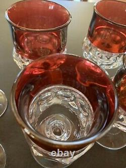 Tiffin Franciscan 1950s Kings Crown Thumbprint Ruby Red Set Of 30 Goblet Glass