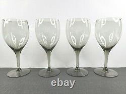 Tiffin Franciscan Dusk Smoke (5) Water Goblets (4) Wine Glasses Set Vintage Lot