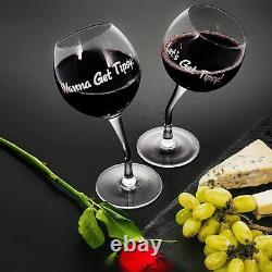 Tipsy Red White Wine Glasses Dishwasher Safe Drinking Glassware Xmas Gift Set UK