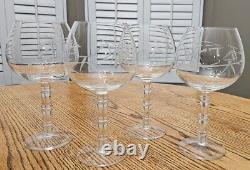 Tommy Bahama Etched Bamboo Leaves Bamboo Stem Wine or Cocktail Large Set of Four