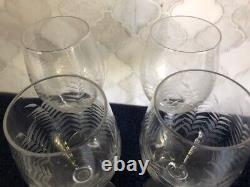 Tommy Bahama Etched Palm White Wine Glasses Set of 2