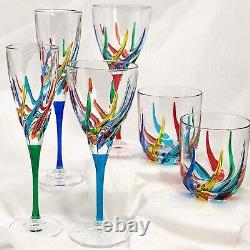 Trix Italian Crystal Wine Glasses, Set of 2 or 6, Made in Italy