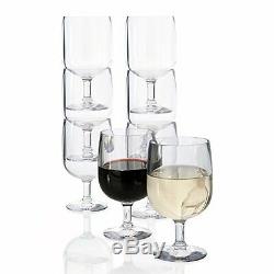 US Acrylic Plastic Stackable Wine Glass 8 Glasses Set Barware Red Drink Bar Cups