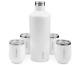 Uline Branded Corkcicle 60 oz. Canteen with 4 Stemless Wine Glass Set White