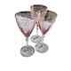 VTG Fostoria June Pink Water Goblet or Wine Champagne Blown Glass set 3 glasses