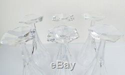 Val St Lambert set 6 signed Hafnia crystal water wine glasses stemware