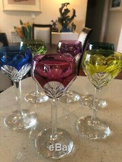 Val st lambert wine glasses Set Of 6 Circa 1950s