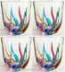 Venetian Carnevale Stemless Wine Glasses / Old Fashioned Glasses Set Of Four