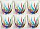 Venetian Carnevale Stemless Wine Glasses / Old Fashioned Glasses Set Of Six