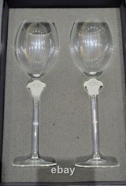 Versace Medusa Rosenthal Crystal White Wine Glasses Set withBox