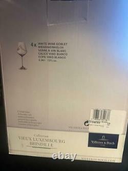 Vieux Luxembourg Brindille Set of 4 White Wine Goblets 13.25oz NEW in Box