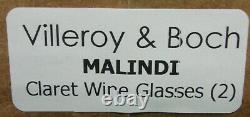 Villeroy Boch MALINDI Claret Wine Glasses SET of FOUR More Avail MINT IN BOX
