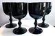 Vintage Carlo Moretti MCM Black Wine Glasses Goblets Mint Set of 4