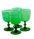 Vintage Carlo Moretti MCM Italian Green Cordial Wine Cocktail Glasses Set Of 4