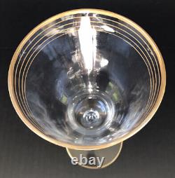 Vintage Elegant Wine Glasses Optic Gold Bands West Virginia Glass Set Of 6