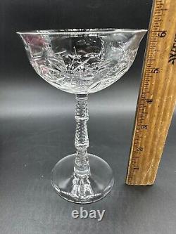 Vintage Fostoria Or Tiffin Champagne Cocktail Glass Optic Etched Ice Cube Set 11