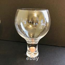 Vintage Multi Color Bubble Stem Cocktail Claret Wine Glasses 5 3/8H Set of 5