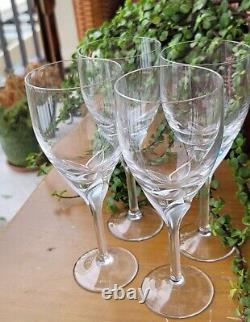 Vintage Rosenthal Barware Crystal Wine Glass Iris Clear Stem Studio Line Set 4