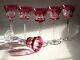 Vintage SET of 6 BACCARAT BAC-76 Pattern Rose Rhine Wine Stems Cut to Clear