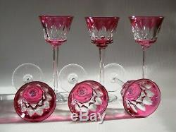 Vintage SET of 6 BACCARAT BAC-76 Pattern Rose Rhine Wine Stems Cut to Clear