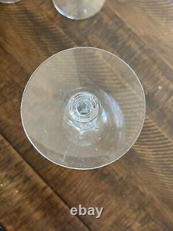 Vintage Seneca Wine Glasses 488-3 Cut Dots Flowers Set Of 6 Goblets