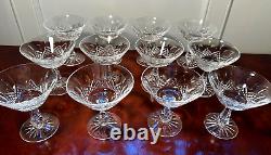 Vintage Set 12 WATERFORD CRYSTAL Kenmare Champagne Martini Wine Glasses IRELAND