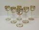 Vintage Set/6 French St. Louis Crystal Wine Goblets, 24 K Gold Encrusted