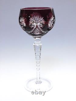 Vintage Set 9 Nachtmann Schliff Schleuder Cut Crystal Wine Hock Glasses H21cm