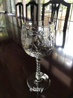 Vintage Set Of 11 Libbey Rock Sharpe Villars Etched Crystal Wine Glasses 7-1/2