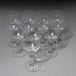 Vintage Set Of 12 Baccarat Crystal Normandie Claret Wine Glasses