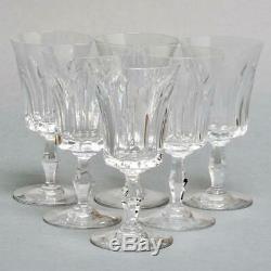 Vintage Set Of 6 Baccarat Crystal Polignac Claret Wine Glasses, Signed