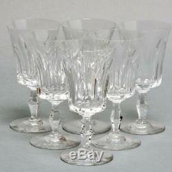 Vintage Set Of 6 Baccarat Crystal Polignac Claret Wine Glasses, Signed