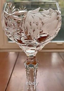 Vintage Set of 4 Nachtmann Traube Clear Cut Crystal Hock Wine Glasses 4.5 oz