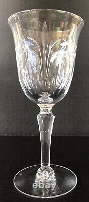 Vintage Tiffin Glass Chardonnay Wine Glasses 6 1/8Cut Crystal Set Of 5
