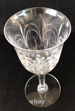 Vintage Tiffin Glass Chardonnay Wine Glasses 6 1/8 Cut Crystal Set Of 5