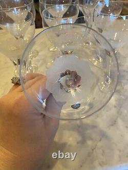 VtgROSENTHAL Studio Linie Crystal Lotus Blossom Wine Glasses Set For 10, 5 7/8in