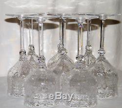 Vtg Antique Fabulous Set (8) Victorian CUT CRYSTAL WINE STEMS/GLASSES Very Fine