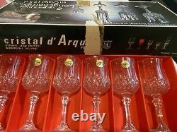 Vtg Cristal d'Arques 24% Lead Crystal Mixed Wine/Water Stem Glasses 42 Piece Set