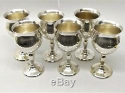 Vtg Fisher Sterling Silver Goblet Chalice Wine Cup Lot of 6 Set 6S8 Glass